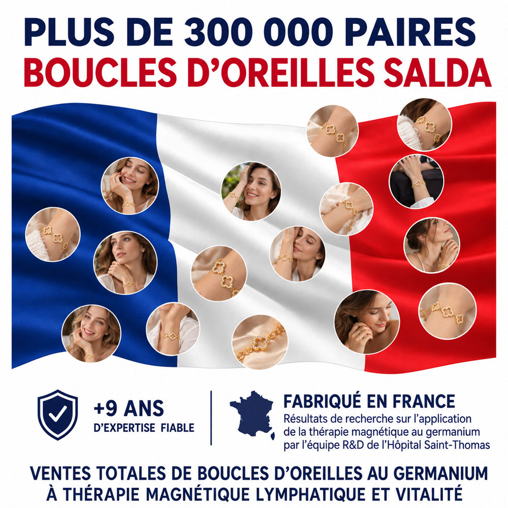 (VENTE SPÉCIALE – DERNIER JOUR : -80 % 🔥)  Bracelet Porte-Bonheur Trèfle à Quatre Feuilles– Vitalité lymphatique et thérapie magnétique