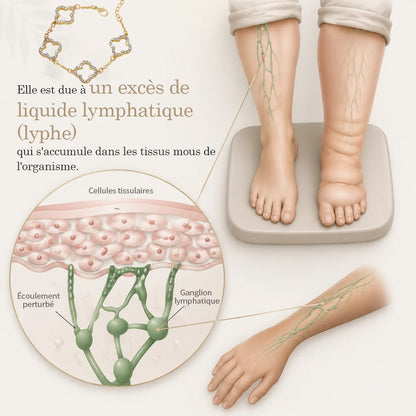 (VENTE SPÉCIALE – DERNIER JOUR : -80 % 🔥)  Bracelet Porte-Bonheur Trèfle à Quatre Feuilles– Vitalité lymphatique et thérapie magnétique