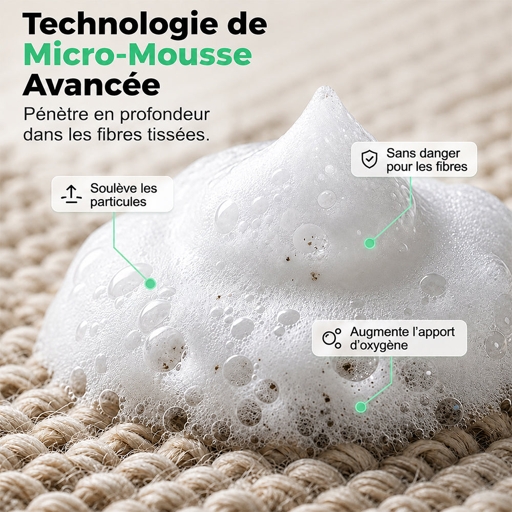 🔥−60 % AUJOURD’HUI💯 Mousse détachante sans eau pour tapis avec chiffon