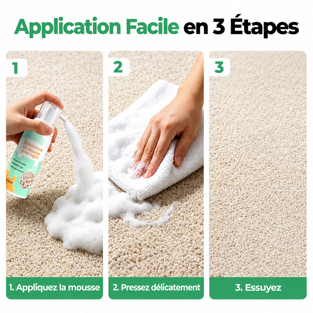 🔥−60 % AUJOURD’HUI💯 Mousse détachante sans eau pour tapis avec chiffon